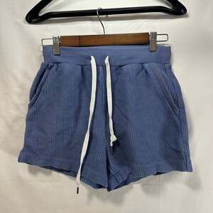 Aerie Blue Ribbed Drawstring Shorts XS